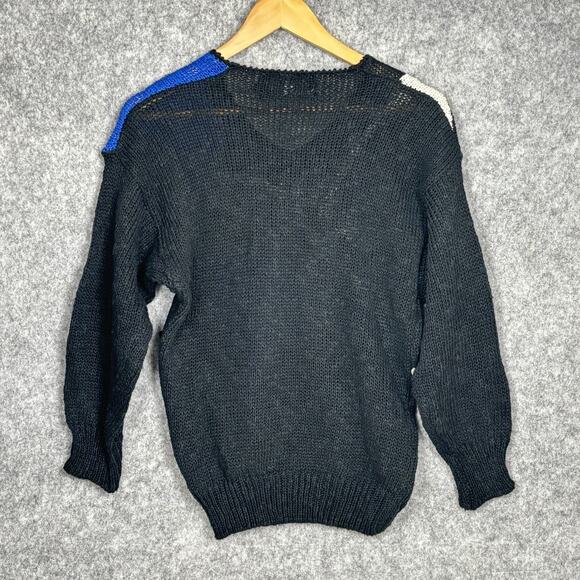 VTG David Brett Maximalist Linen Blend Sequin Sweater Womens L Bold 80s 90s Glam - Picture 4 of 7